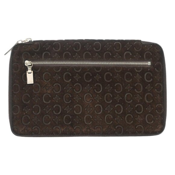 Celine Brown Suede Macadam Pouch Wallet - Picture 3 of 12